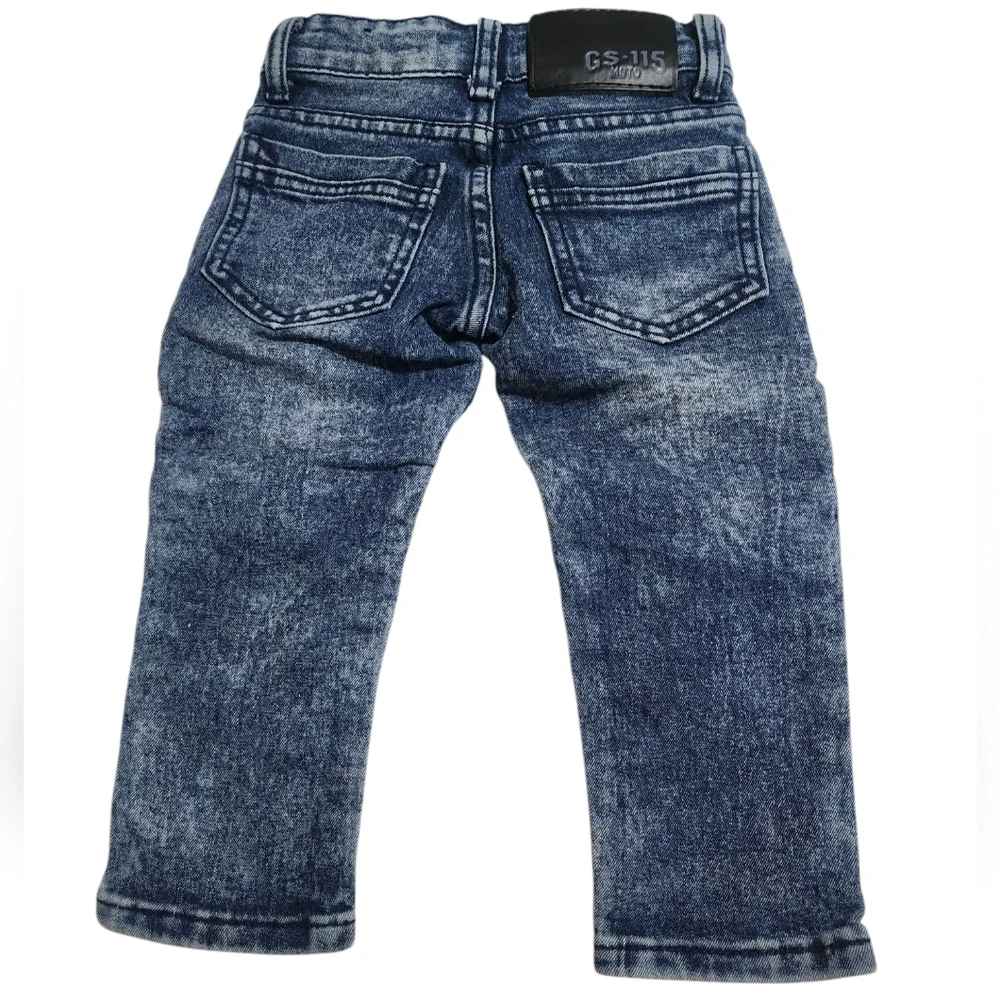 GS-115 Stylish 2T Blue Denim Acid Wash Jeans - Picture 5 of 6